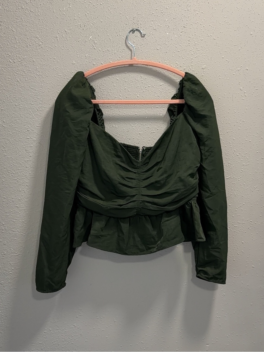 Aritzia Dark Green Marilyn Blouse by Wilfred Size Large